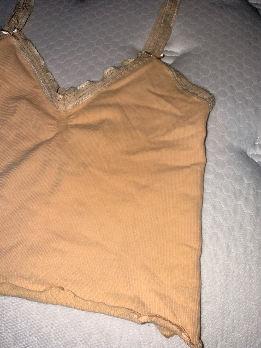 50. Urban Outfitters Tan Lace-Trim Cami Tank - Picture 4 of 5